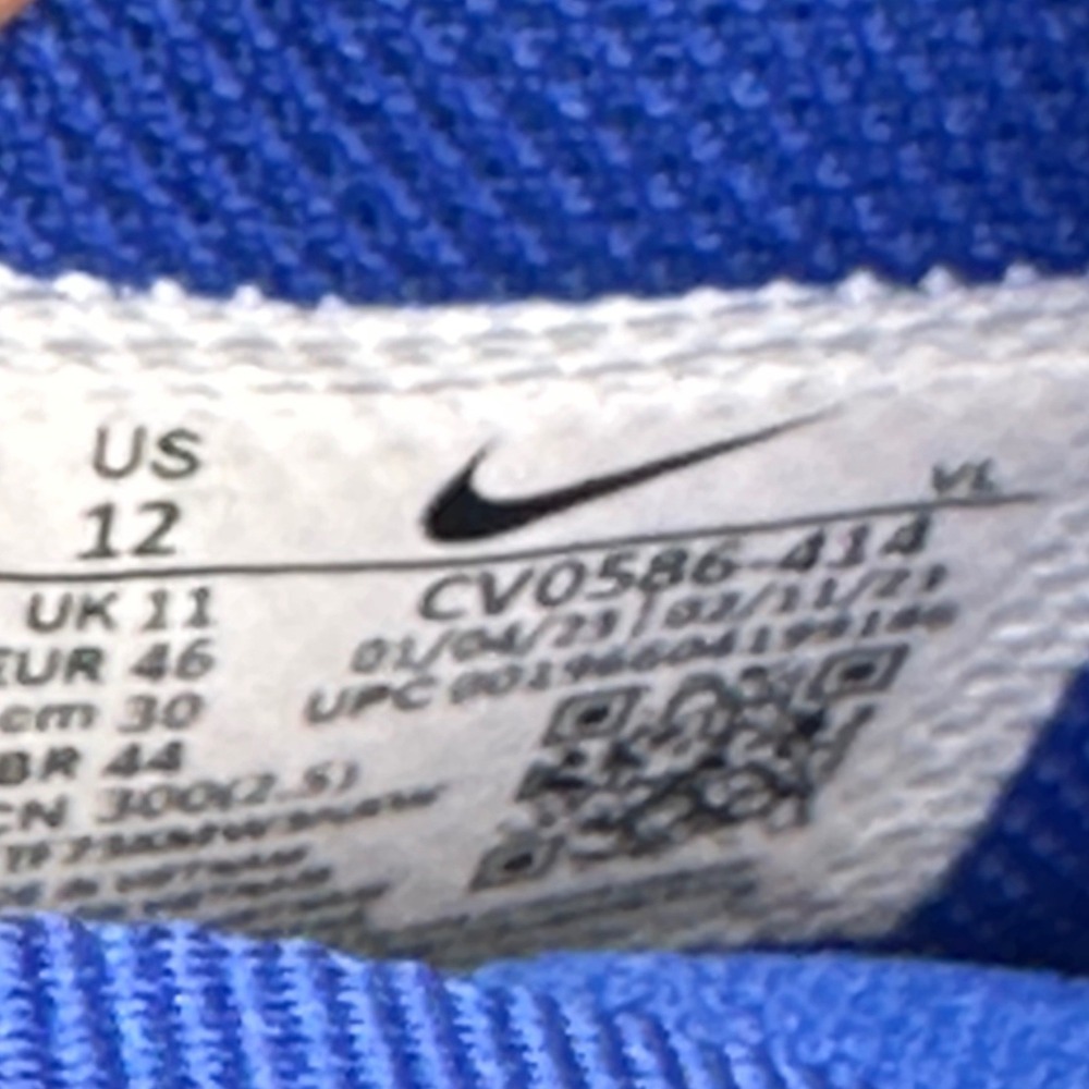 Nike Alpha Menace 3 Shark Football Cleats Royal Blue White CV0586-414 Mens 12 - Picture 11 of 11